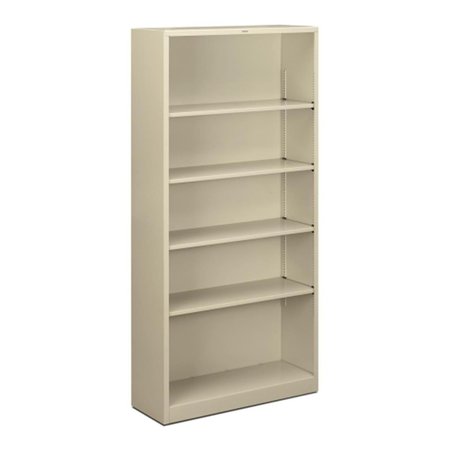 HIGHBOY 5 Shelf Metal Bookcase  34.5 in. W x 12.63 in. D x 71 in.  Putty HI528864
